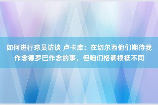 如何进行球员访谈 卢卡库：在切尔西他们期待我作念德罗巴作念的事，但咱们格调根柢不同