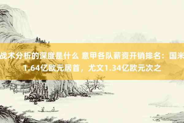 战术分析的深度是什么 意甲各队薪资开销排名：国米1.64亿欧元居首，尤文1.34亿欧元次之