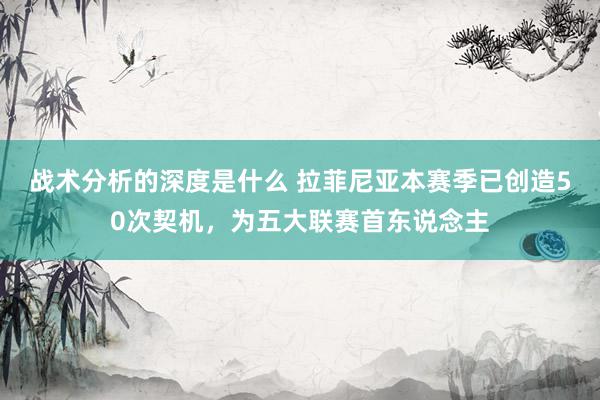 战术分析的深度是什么 拉菲尼亚本赛季已创造50次契机，为五大联赛首东说念主