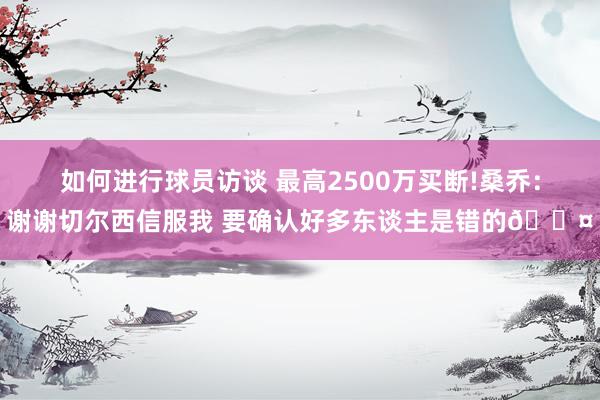 如何进行球员访谈 最高2500万买断!桑乔：谢谢切尔西信服我 要确认好多东谈主是错的😤