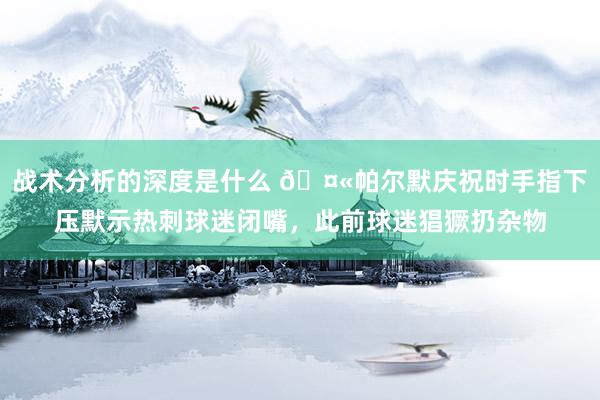 战术分析的深度是什么 🤫帕尔默庆祝时手指下压默示热刺球迷闭嘴，此前球迷猖獗扔杂物