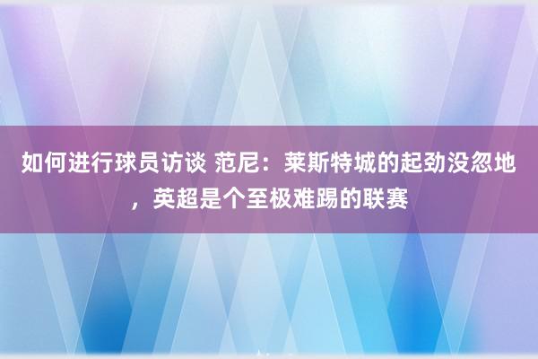 如何进行球员访谈 范尼：莱斯特城的起劲没忽地，英超是个至极难踢的联赛