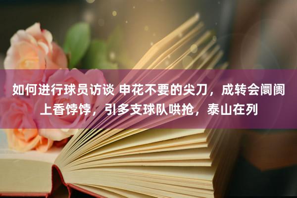 如何进行球员访谈 申花不要的尖刀，成转会阛阓上香饽饽，引多支球队哄抢，泰山在列