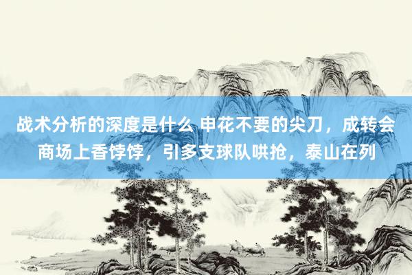 战术分析的深度是什么 申花不要的尖刀，成转会商场上香饽饽，引多支球队哄抢，泰山在列